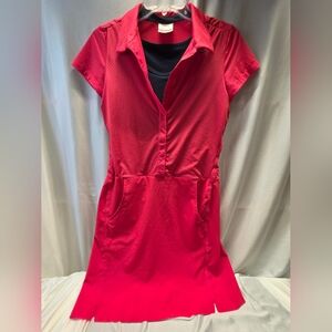 Nike Red Short Sleeve Polo Dress with Black Tank Liner